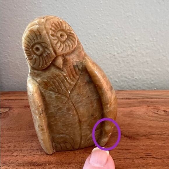 Vintage Soapstone Owl Handcrafted Figure Shelf Decor - Picture 7 of 8